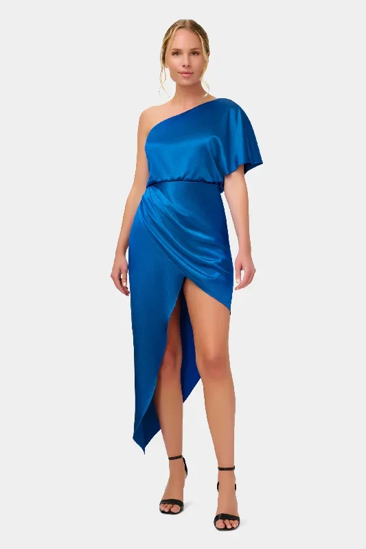 Satin One Shoulder Dress