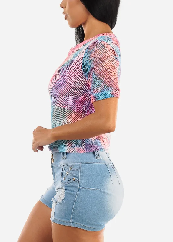 short-sleeve-tie-dye-fishnet-top-pink-blue-9722blumulti