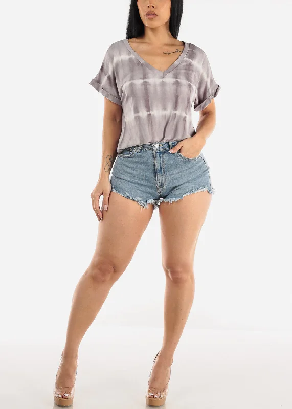 short-sleeve-tie-dye-vneck-top-grey-jt1347gry