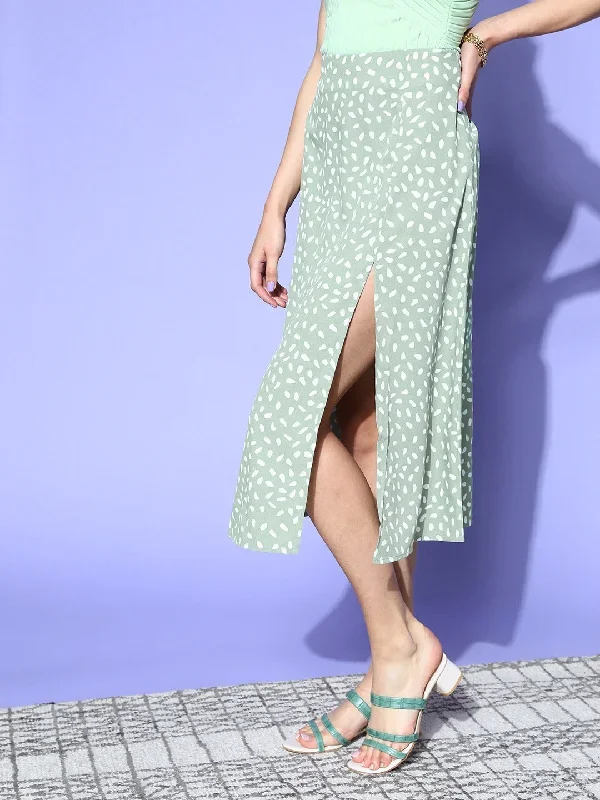 sk1394gr-berrylush-women-green-white-printed-high-slit-midi-a-line-skirt