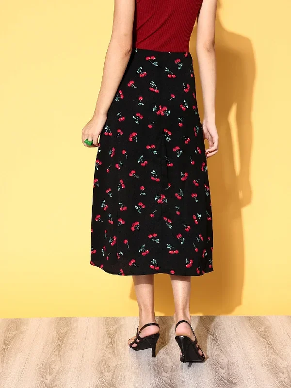 sk3518bk-berrylush-women-black-red-cherry-print-high-slit-midi-a-line-skirt