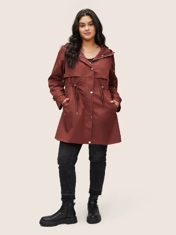 solid-hooded-button-up-drawstring-coat