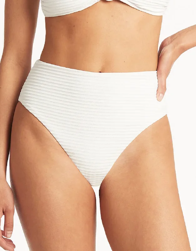 Spinnaker Retro High Waist Bikini Pant - White