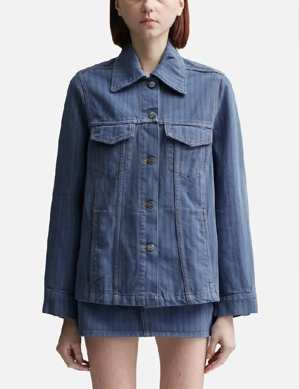 Stripe Overdyed Denim Jacket