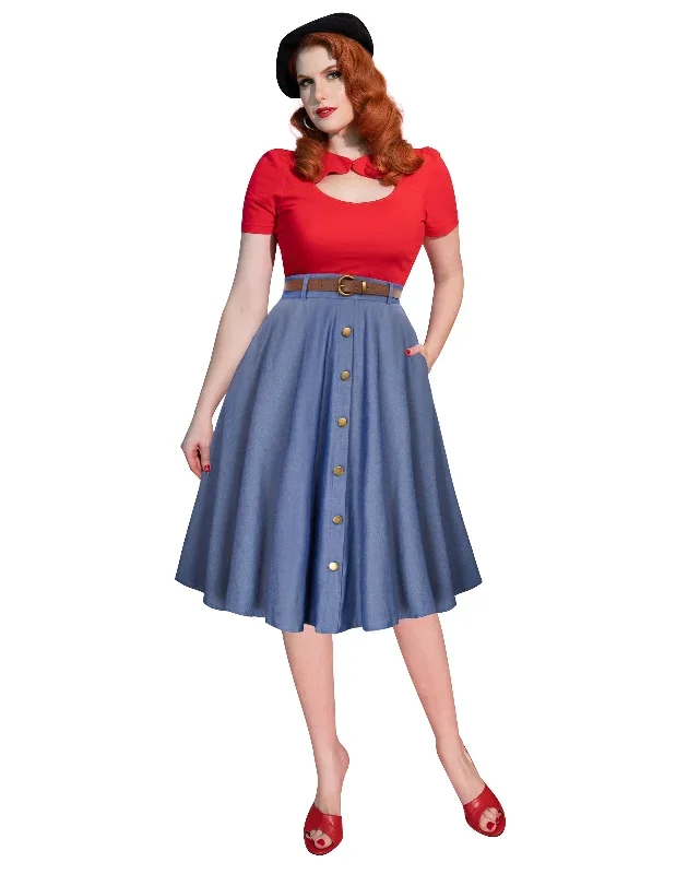 swing-skirt-with-belt-elastic-high-waist-buttons-decorated-skirt-4