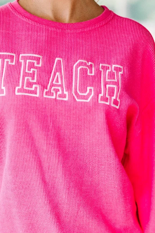 teach-fuchsia-pink-embroidered-corded-sweatshirt