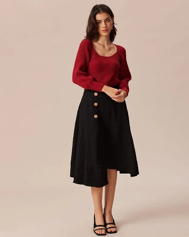 the-black-irregular-hem-a-line-midi-skirt