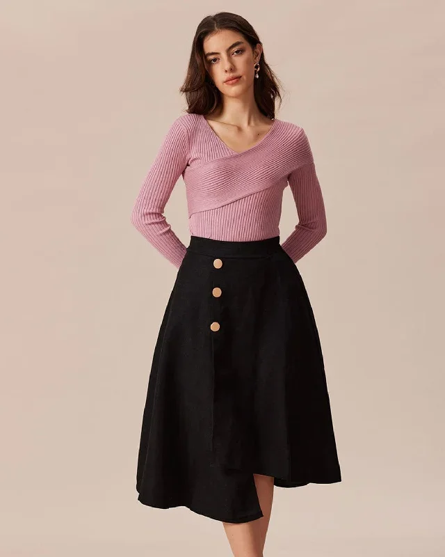 the-black-irregular-hem-a-line-midi-skirt