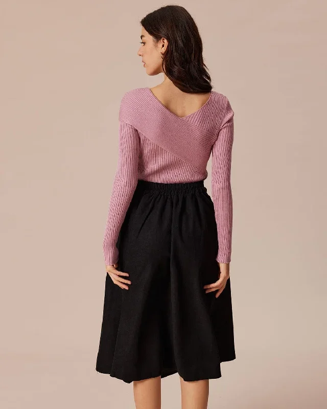 the-black-irregular-hem-a-line-midi-skirt