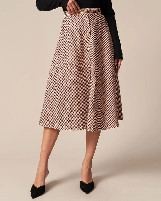 the-brown-high-waisted-plaid-button-midi-skirt