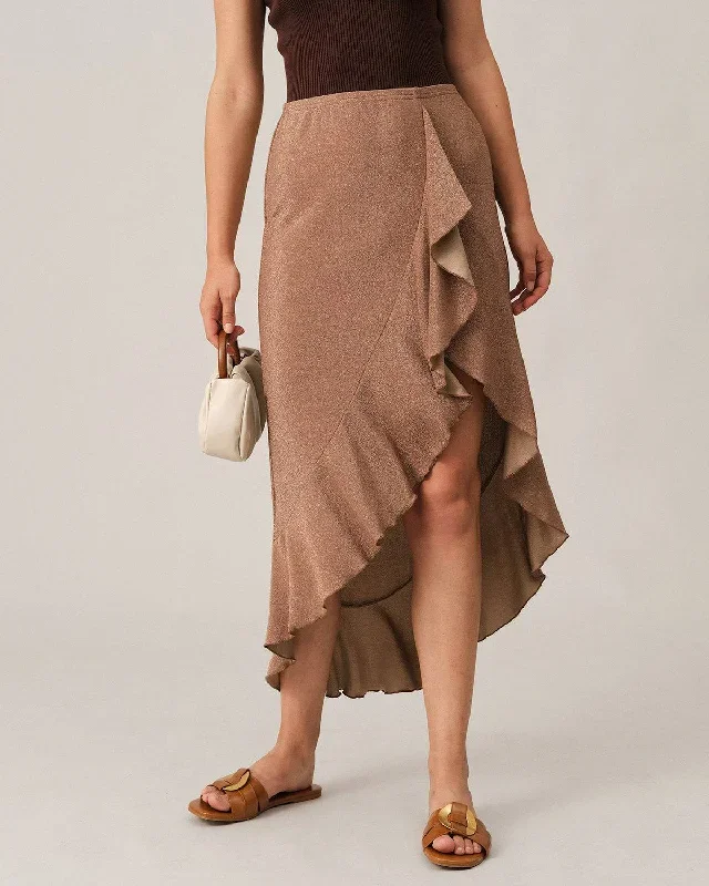 The Solid Tulip Hem Ruffle Skirt