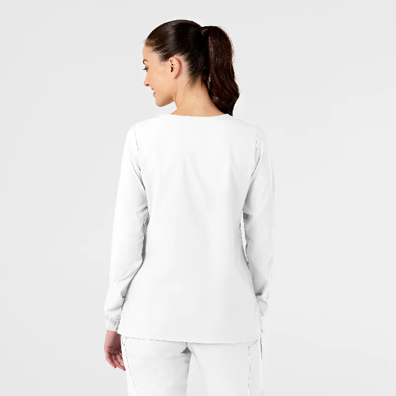 w123-womens-crew-neck-warm-up-scrub-jacket-white