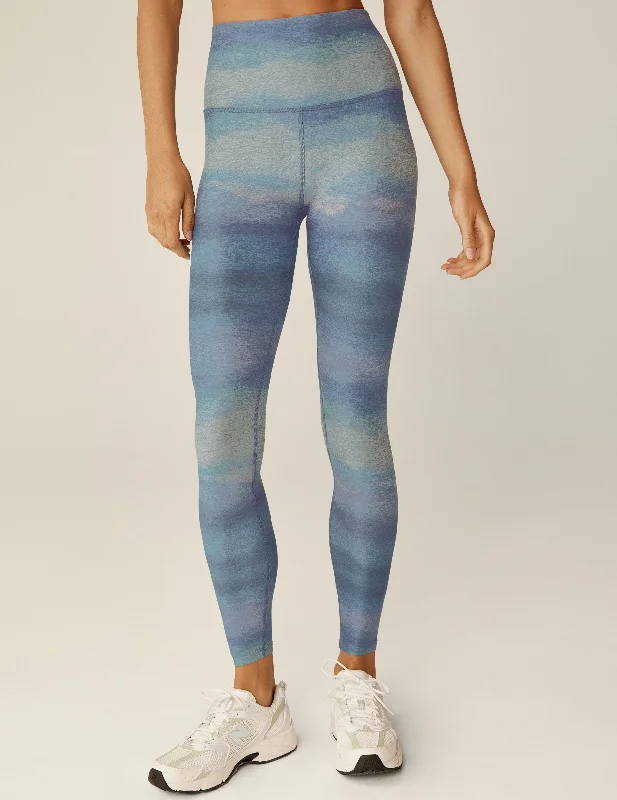 Watercolor Waves SoftMark High Waisted Midi Legging