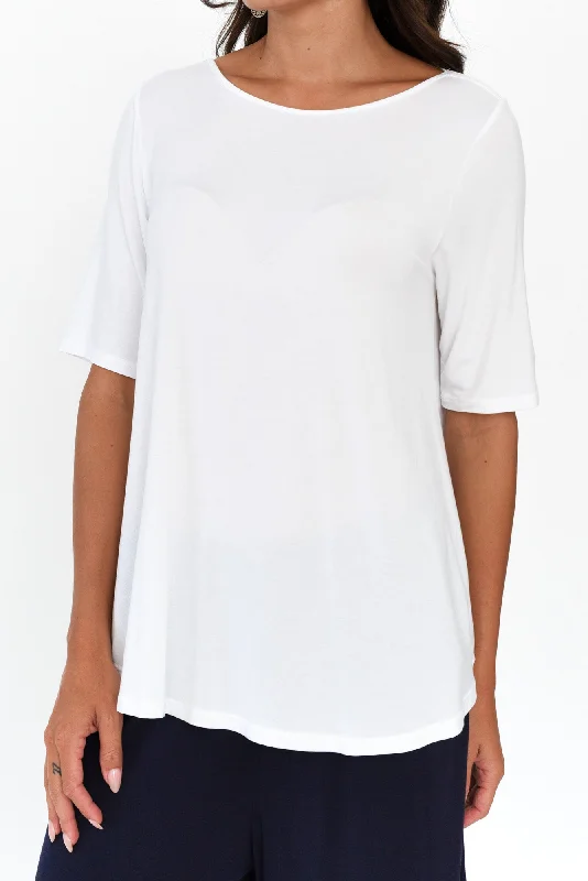 white-half-sleeve-modal-top