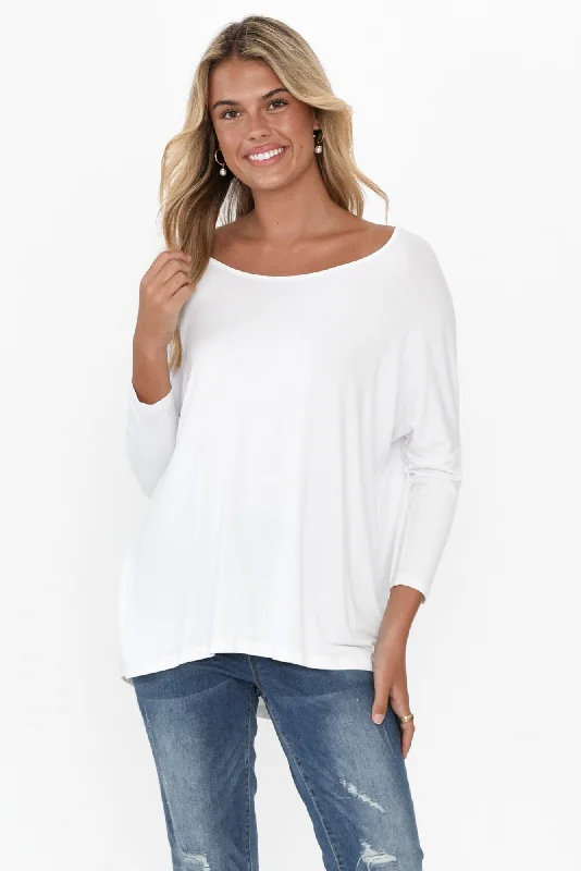 White Milan 3/4 Sleeve Top